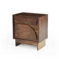 thumbnail image 3 of GDF Studio Modern Rectangle Wood Nightstand with Storage, Walnut, 3 of 12