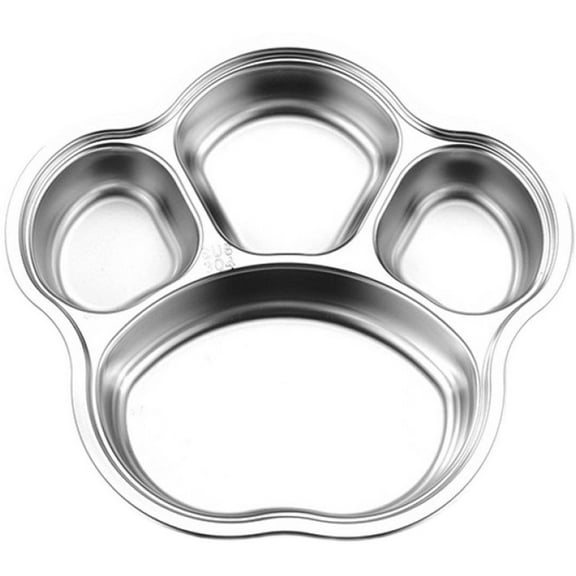 304 Stainless Steel Divided Plates 3/4 Sections Dinner Plates Divided Tray Food Serving Platter Diet Control Dinner Plate for Adults, Camping