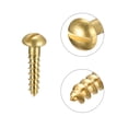 thumbnail image 4 of Uxcell M2 x 10mm Wood Screws Slotted Round Head Brass Self-Tapping Screw 100 Pack, 4 of 5