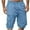 Blue, variant on Mens Casual Cargo Shorts Classic Drawstring Stretch Hiking Beach Shorts Button Zipper Solid Knee Length Cargo Pants Straight Shorts Loose Fit Cargo Shorts with Pockets Size S-3XL