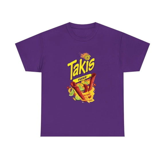 Takis Fuego Chips Zombie Purple Black T Shirt Heavy Cotton Tee Apparel - Purple / L