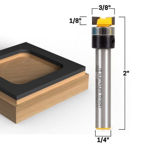 3/8" Flush Trim Template Router Bit - 1/4" Shank - Yonico 14061q