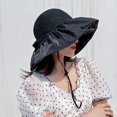 thumbnail image 3 of LinYooLi Bow Vinyl Sun Hat Summer Female Sunscreen Large Eaves Anti -Ultraviolet Hat Hollow Grass Editing Versatile Fisherman Hat, 3 of 6