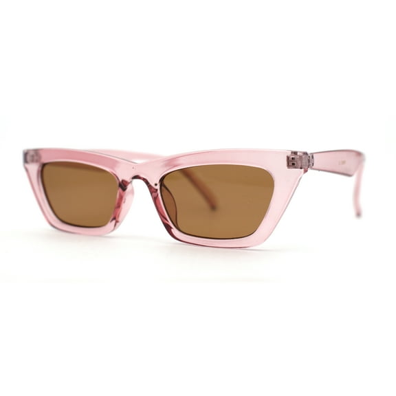 Womens Mod Squared Cat Eye Sunglasses Pink Brown