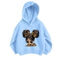thumbnail image 4 of Oiyii Little Girl's Anime Graphic Hoodie For Little Girls Long Sleeve Messy Bun Leopard Bow Print Play Casual Hooded Sweatshirt,BU1, 4 of 4