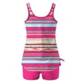 thumbnail image 4 of Tnhcen Women's Basic Printed Two - Piece Swimsuit Set, Vintage Striped Tankini Top + Shorts, Nylon Spandex, Size S - 2XL, High Waist Swimwear, 4 of 5
