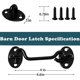 thumbnail image 2 of Barn Door Latch Lock Hardware (2 Pack) - Rust-Resistant Eye Hook Latch, 2 of 4