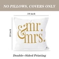 thumbnail image 4 of LALILO Throw Pillow Covers Sign Graphic Mr And Mrs And Mrs Gold Cushion Cover 18" x 18", 2 Pack, 4 of 6