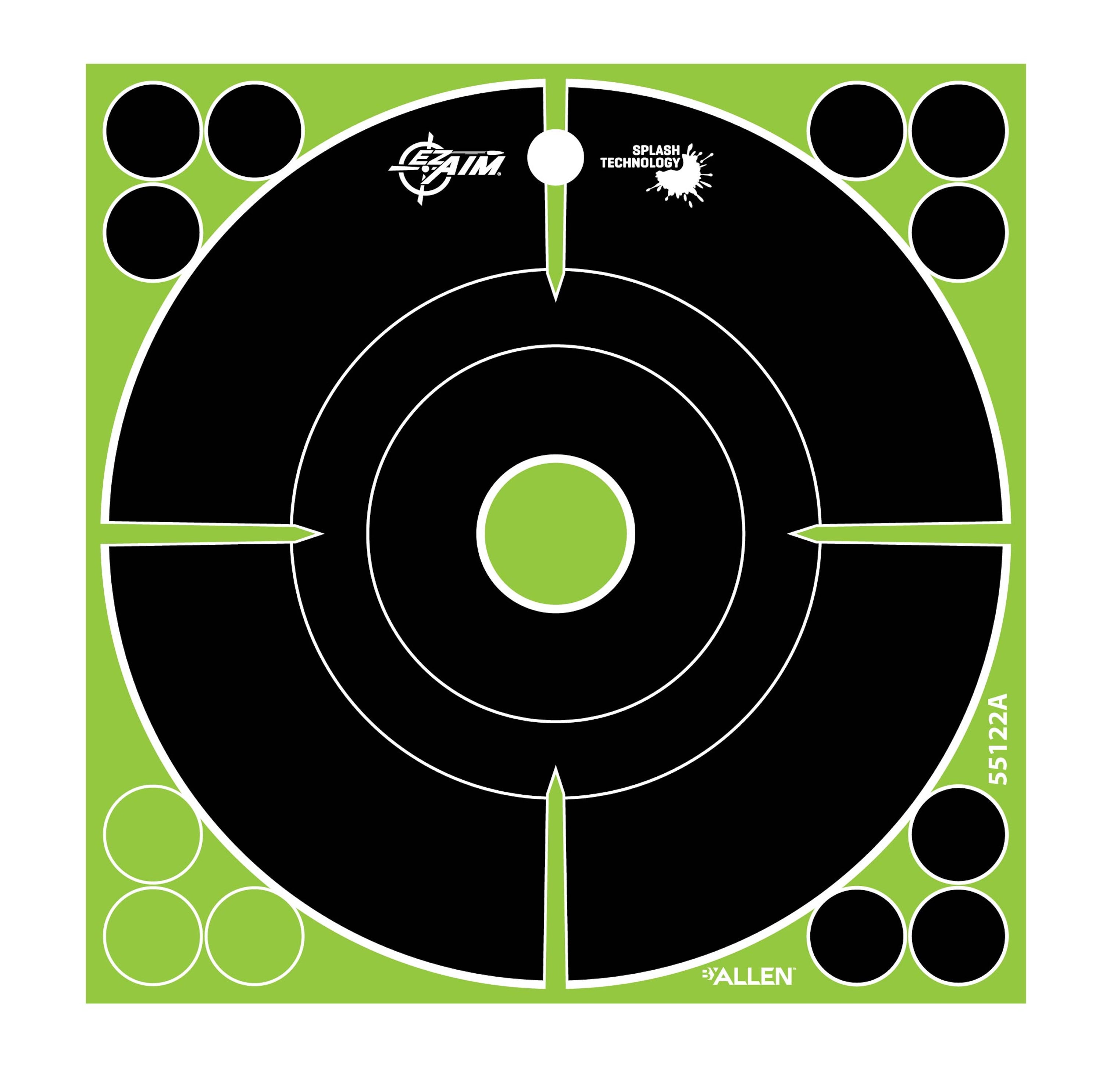 EZ Aim Splash Adhesive Bullseye Targets, 6 x 6 Inch, 10 Pack