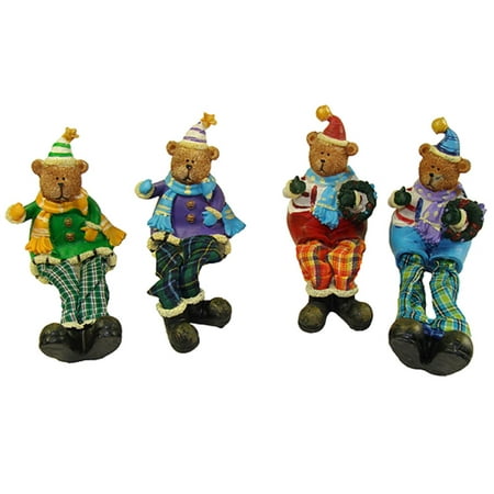 Club Pack of 144 Plaid Sitting Teddy Bear Christmas Table Top Figures 5.5"