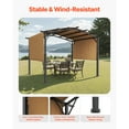 thumbnail image 6 of KFFKFF 10 x 10 ft Exterior Pergola, Curved Roof Metal Pergola, Pull-back Pergola featuring Sun Shade Canopy, Spacious Patio Cover Pavilion, Robust Garden Pergola for Deck Backyard Porch Poolside, 6 of 9