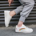 thumbnail image 1 of Zapatos vulcanizados transpirables bordados a la moda de primavera, zapatillas de deporte para mujer, zapatos de plataforma de cuero, zapatos informales con cordones para mujer, White35 Gao Jinjia LED, 1 of 2