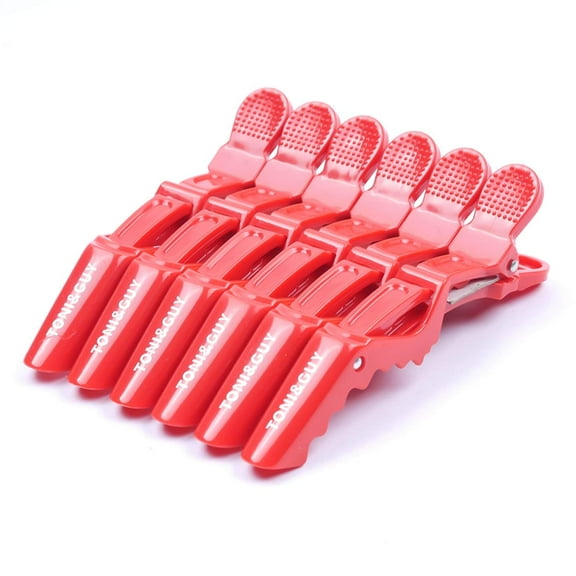 Salon Hair Sectioning Clips, Professional Hairdressing Alligator Hair Barrette Haircut Accessories for Thick Hair, Barber Styling Hair Tamer Non Slip Hairgrips (12PCS, Red)