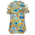 thumbnail image 5 of Greek Mati Mataki - Matiasma Evil Eye Pattern Womens Summer V Neck Zipper Top Short Sleeve T Shirt Off Shoulder Top Casual Classy Loose Shirts, 5 of 7