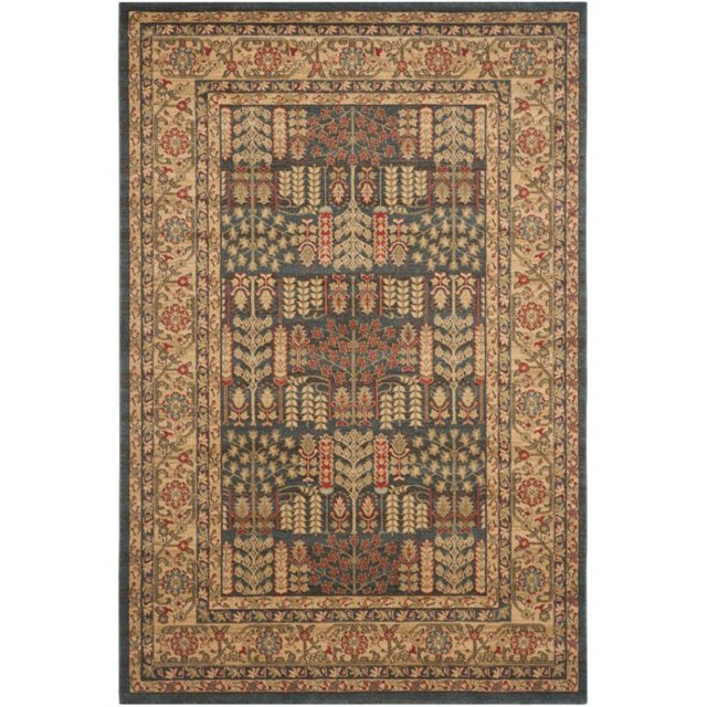Safavieh Mahal Collection MAH697E Traditional Oriental Navy and Natural Area Rug (3' x 5')