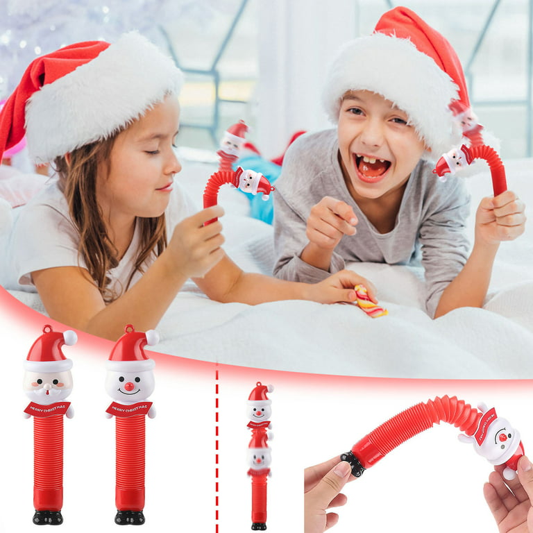 Fridja Christmas Pop Tubes Sensory Toys Fine Motor Skills & Learning Toddler Toy for Kids Top Adhd & Autism Fidget Boy & Girl Christmas Stocking