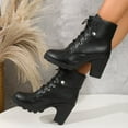 thumbnail image 5 of B91xZ Bottines pour Femmes Classiques Ultra Mini Plateforme Mode, Noir 8.5, 5 of 5