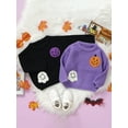 thumbnail image 3 of Gupgi Chandail d'Halloween pour Bébé Fille Manches Longues Col Rond Ghost Citrouille Hauts Hiver Pulls Tricotés Chauds, 3 of 9