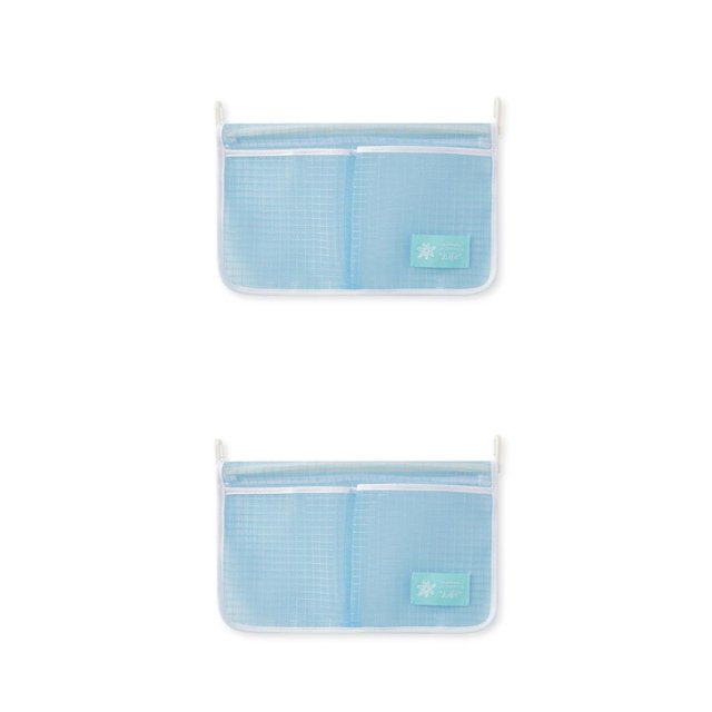 Monstrate Bolsa de malla de almacenamiento para refrigerador, organizador de condimentos colgantes de rejillas, estante de congelador hueco, Azul 2piezas Monstrate CBP162720