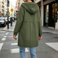 thumbnail image 4 of VSSSJ Women's Zip Up Long Hoodie Jacket Fall Casual Long Sleeve Adjustable Drawstring Waist Hooded Sweatshirt Outerwear with Pockets Army Green M, 4 of 7