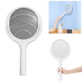 thumbnail image 1 of Matamoscas eléctrico ángulo ajustable lámpara antimosquitos matamoscas repelente mosquitos recargable con varilla extensión telescópica (tipo corto) 5 en 1 blanco - montado en la pared con base, 1 of 9