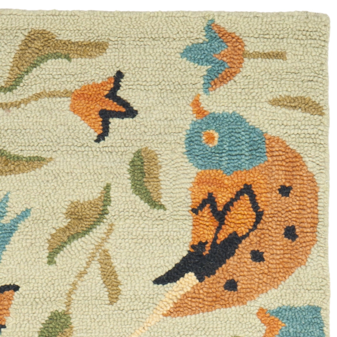 SAFAVIEH Blossom Megan Flower and Birds Wool Runner Rug, Sage/Multi, 2'3" x 6'