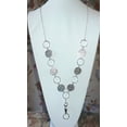 thumbnail image 3 of Hidden Hollow Beads Hammered Disc Shapes Women's Chain Fashion Lanyard Necklace, Jewelry ID Badge and Key Holder, 34 in., 3 of 4