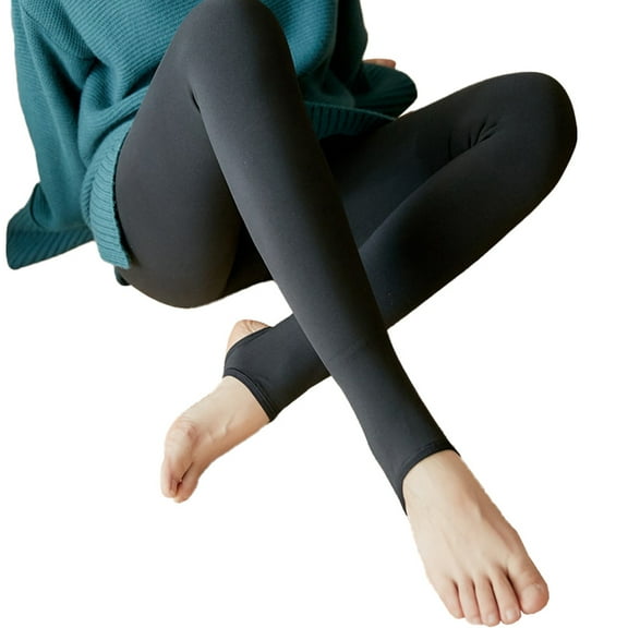 Womens Opaque Fleece Lined Tights Colorful Warm Winter Thermal Tights,black,Thick - 300g