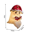 thumbnail image 5 of MYUNNIL Christmas Ghost Reading Book Lamp, 5.5" Cute Light up Warm LED Santa Hat Ghost Resin Statue Night Light for Mantel Bedroom Home Decor & Gift, 5 of 5
