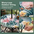 thumbnail image 5 of Round Outdoor Tablecloth with Umbrella Hole and Zipper, Summer Coastal Tablecloth with Elastic Waterproof, Beach Palm Leaves Coral Starfish Shell Patio Table Covers for 45" - 54" Picnic Pool Tables, 5 of 9