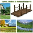 thumbnail image 6 of Gymax 5 ft Wooden Garden Bridge Arc Footbridge Stained Finish Walkway w/Rails, 6 of 10