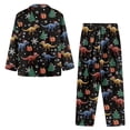 thumbnail image 3 of Xixirimido Dinosaur Christmas Tree Gift Print Mens Ultra Soft Pajama Set, Stretch Long Sleeve Lounge Pjs Button-Down Lightweight & Cozy Sleepwear with Pockets, Medium, 3 of 4