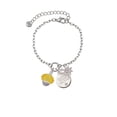 thumbnail image 2 of Delight Jewelry Yellow Faceted Glass Spinner Silvertone Discover Dream Explore Zoey Charm Bracelet, 6.5+2" Extender, 2 of 4