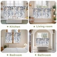 thumbnail image 6 of Christmas Kitchen Curtains, Blue Poinsettia Eucalyptus Snowflake Winter Light Filtering Window Curtain Panels, 2Pcs Rod Pocket Window Treatments Set for RV Dining Room Study Room 42x45 Inches, 6 of 9