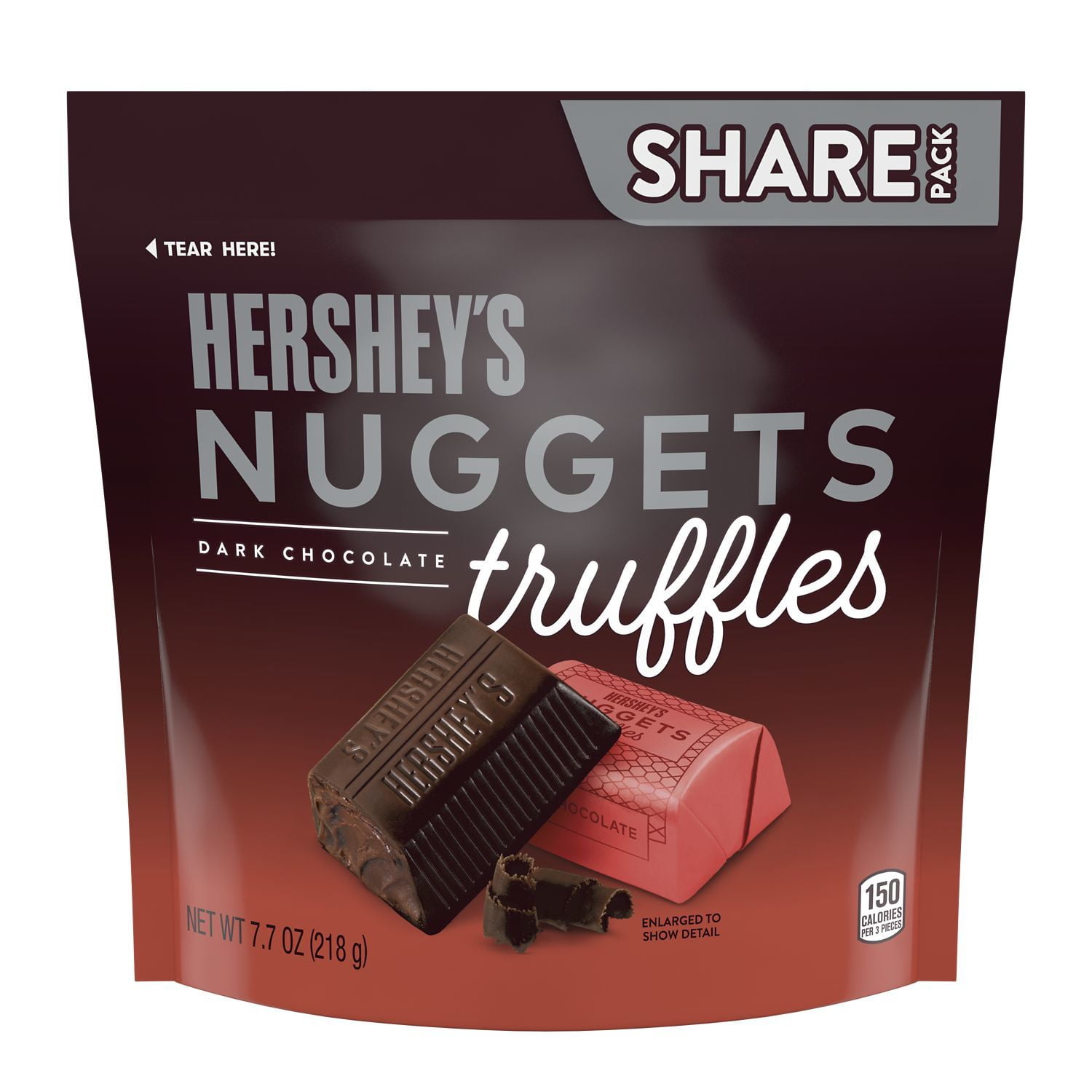 Hershey's, Nuggets Dark Chocolate Truffles Candy, Individually Wrapped, 7.7 oz, Share Pack