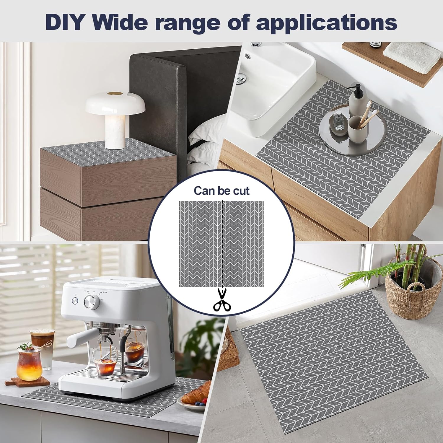 2 PCS Silicone Washer Dryer Top Protector Mat, 27" x 27" Non Slip Quick Drying Protective Cover for Laundry Room