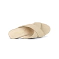 thumbnail image 4 of BLISSFUL STEP Sandales pour Femmes à Talons Blocs à Brides Croisées Mules Sandales à Enfiler Beige 7,5, 4 of 7