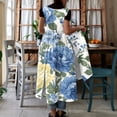thumbnail image 5 of Gamivast Dresses for Women Floral Print Sleeveless Maxi Dress with Pockets Loose Fit Casual Dress Vacation Dress Beach Dress Summer Resort Blue XL, 5 of 7