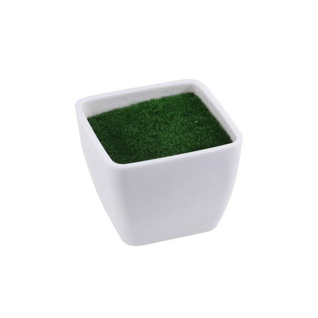 1pc Artificial Plastic Flower Pot Square Small Moss and Foam Car Office Home Flower Holder Pot Vase