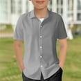 thumbnail image 2 of Boys Short Sleeve Button Down Oxford Dress Shirts Summer Casual Clothes 5 - 14 Years, 2 of 4