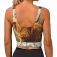 thumbnail image 4 of Goofa Yak Printed Sports Bras for Women, High Impact Running Bra Workout Crop Tank Tops Longline Sports Bra Push up-Small, 4 of 9