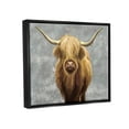 thumbnail image 3 of Stupell Industries Distressed Patterned Highland Cattle Graphic Art Jet Black Floating Framed Canvas Print Wall Art, Design by Ziwei Li, 3 of 8