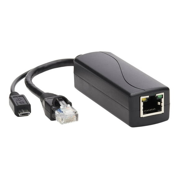 Tripp Lite PoE to USB Micro-B and RJ45 Active Splitter 48V to 5V 1A 100M (NPOE-SPL-G-5VMU)