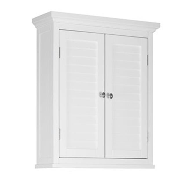 Slone Wall Cabinet 2 Shutter Doors for Bathroom/Kitchen Storage White or Black 