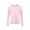 Pink, variant on Fortune Women See Through Transparent Mesh Tops Long Sleeve Sheer Slim Top