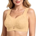 thumbnail image 6 of STARLAN Plus Size Bras for Older Women Push Up Bras Adjustable Straps Racerback T-Shirt Bralette Lace Daily Bras Khaki 40, 6 of 8