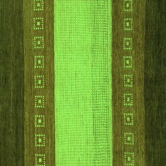 Ahgly Company Indoor Square Abstract Green Modern Area Rugs, 6' Square