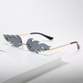 thumbnail image 3 of Mialoley Women Fire Flame Sunglasses Wave Rimless Sunglasses Party Favors, 3 of 3