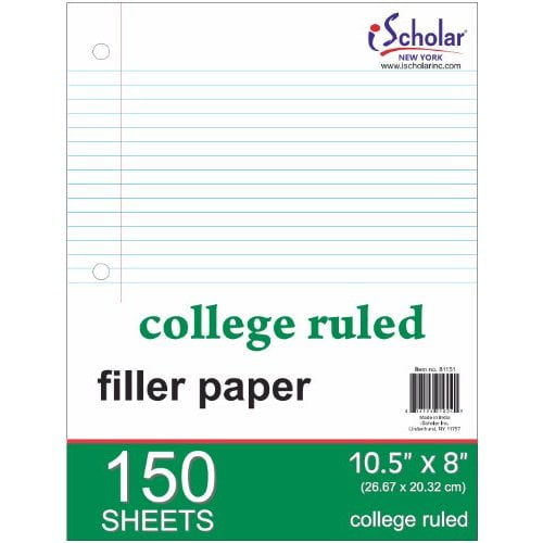 iScholar College Filler 8 5 Inches 81151