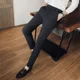 thumbnail image 3 of Pantalones de verano para hombre, ajustados, con corte recortado y trenzado, rectos, de estilo vintage chino, clásicos, de licra, para hombre, 2024, 3 of 4